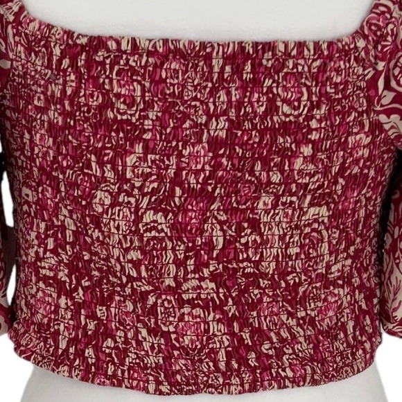 Japna India Red & Pink Floral Top 100% Cotton Size M Party Boho Barbie - Picture 6 of 13